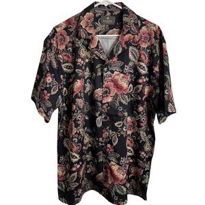 Saints Studio Mens Camp Shirt L Printed Tapestry Fruit Still Life Artisanal